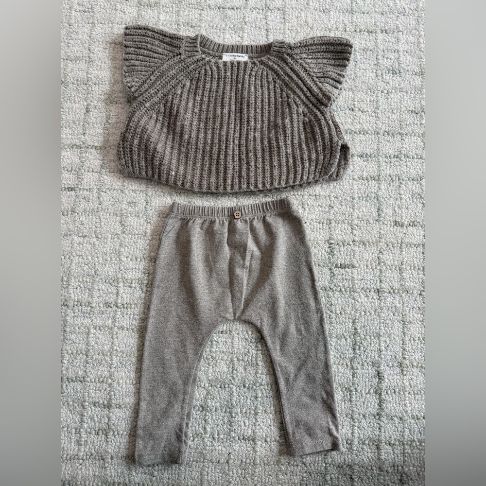 Cozy Gray Knit Sweater and Pants Set